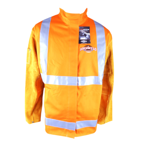 Arcosafe Leather Sleeve High-Vis Welding Jacket