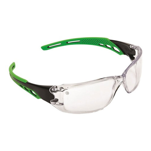 Cirrus Green Arms Safety Glasses - Clear A/F Lens