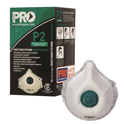 RESPIRATOR P2, WITH VALVE & CARBON FILTER