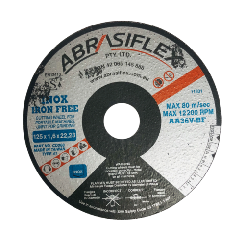 Abrasiflex Metal Cutting Wheel - C.O. 125X1X22 A60T I/FREE