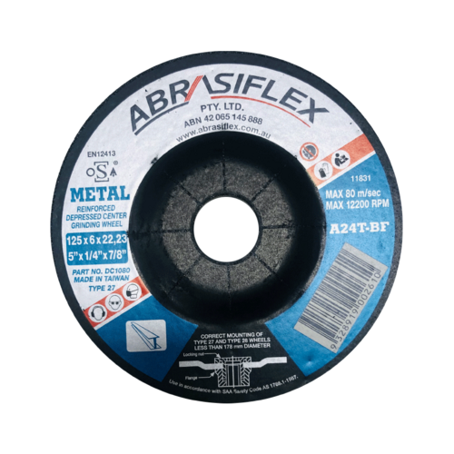 Abrasiflex Metal Grinding Wheel - D.C. 125X6X22 A24TB